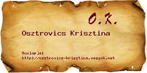 Osztrovics Krisztina névjegykártya